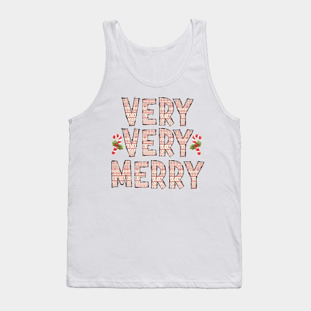 Very Very Merry Christmas Tank Top by Curio Pop Relics